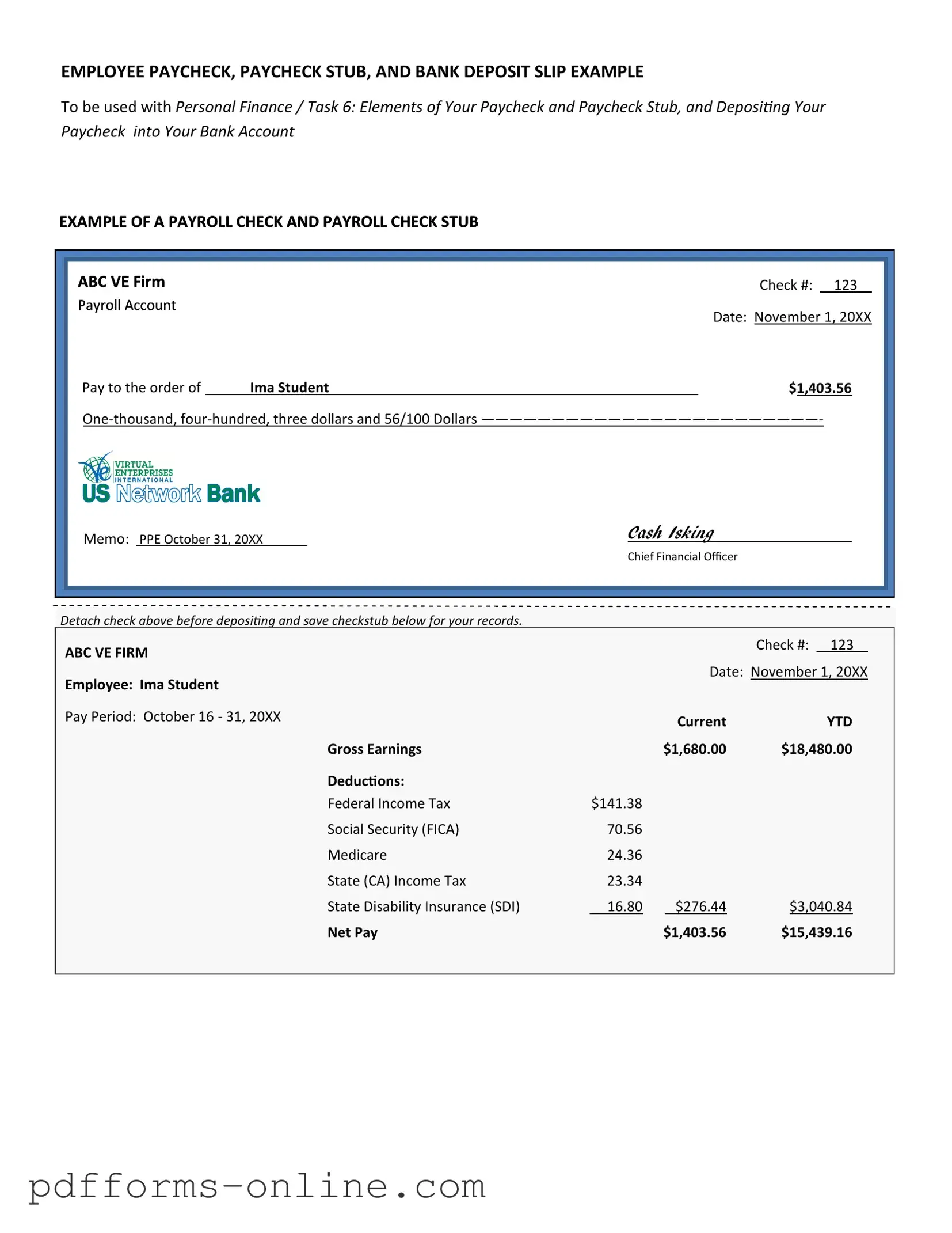 Blank Payroll Check Template