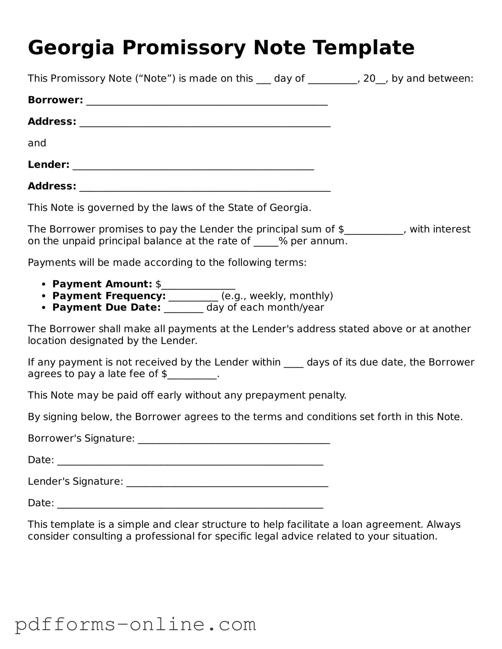Valid Georgia Promissory Note Template