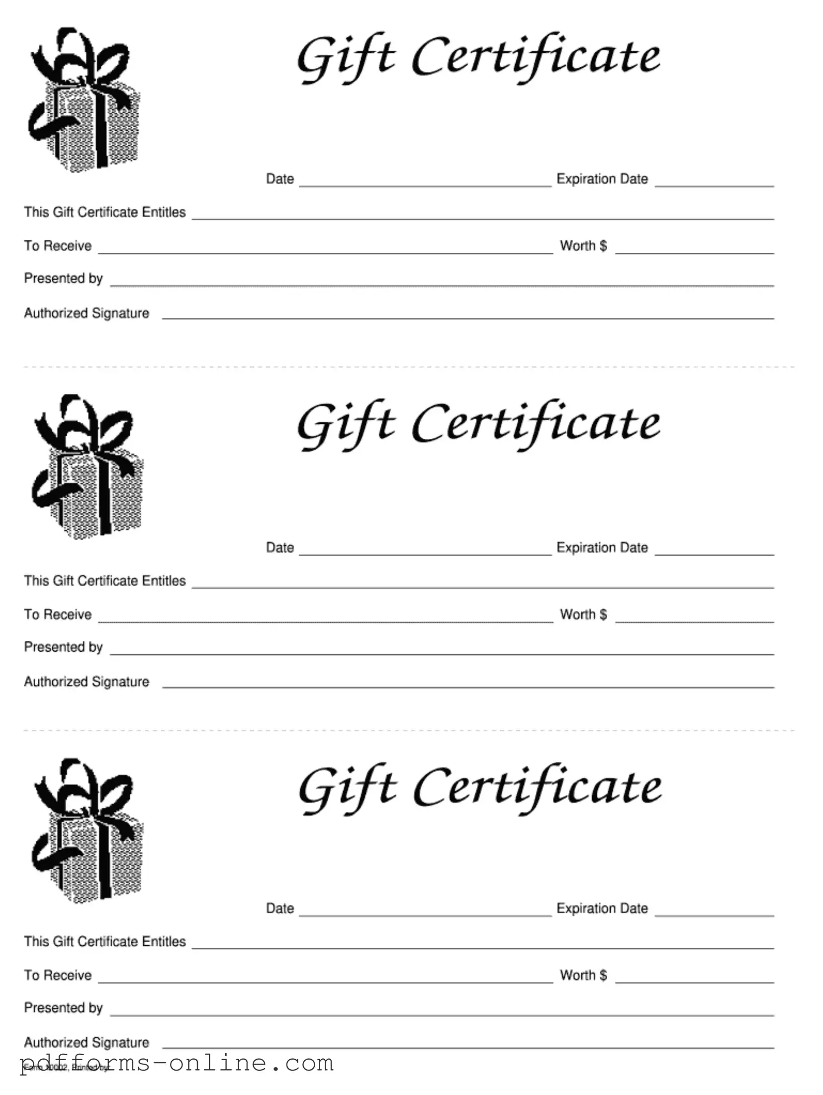 Blank Gift Certificate Template