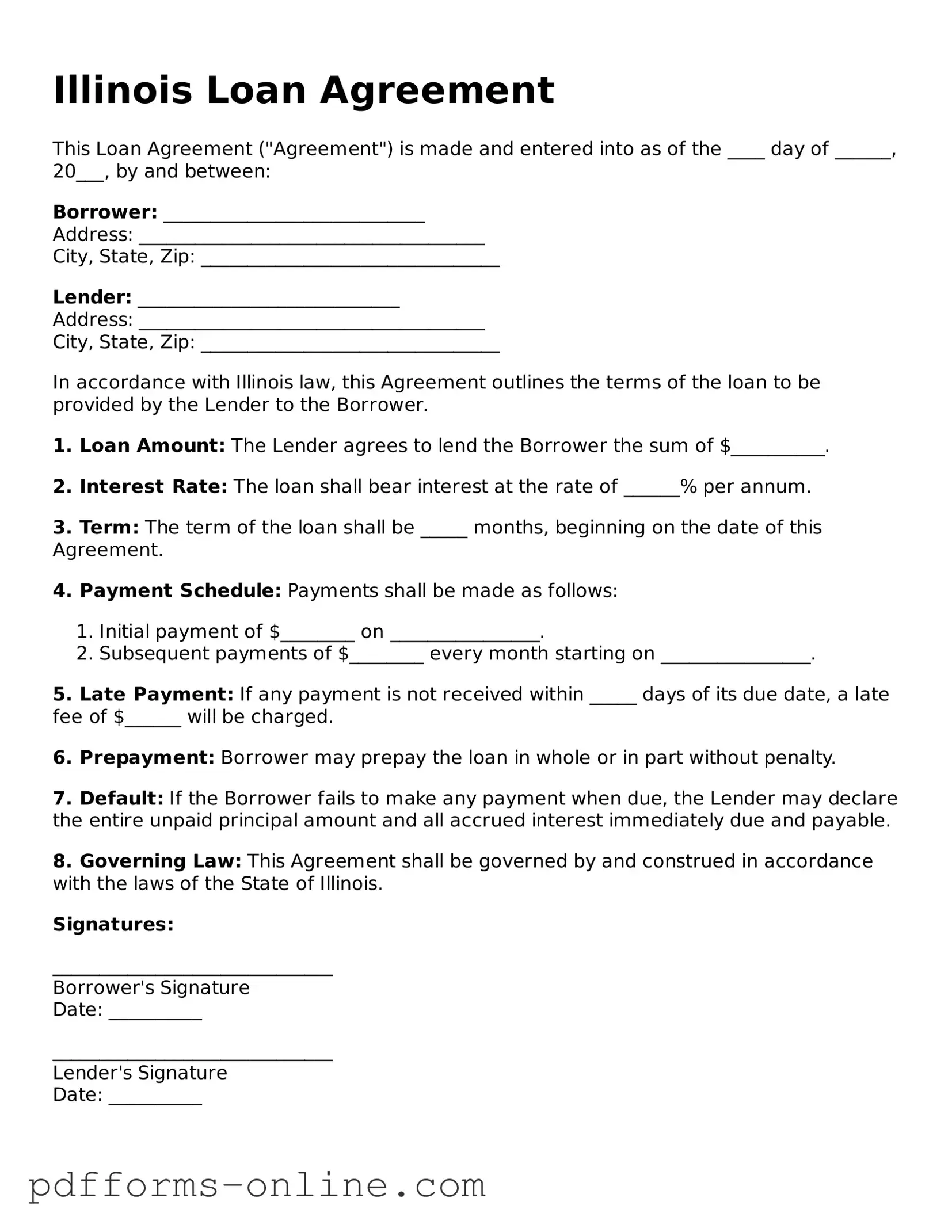 Valid Illinois Loan Agreement Template