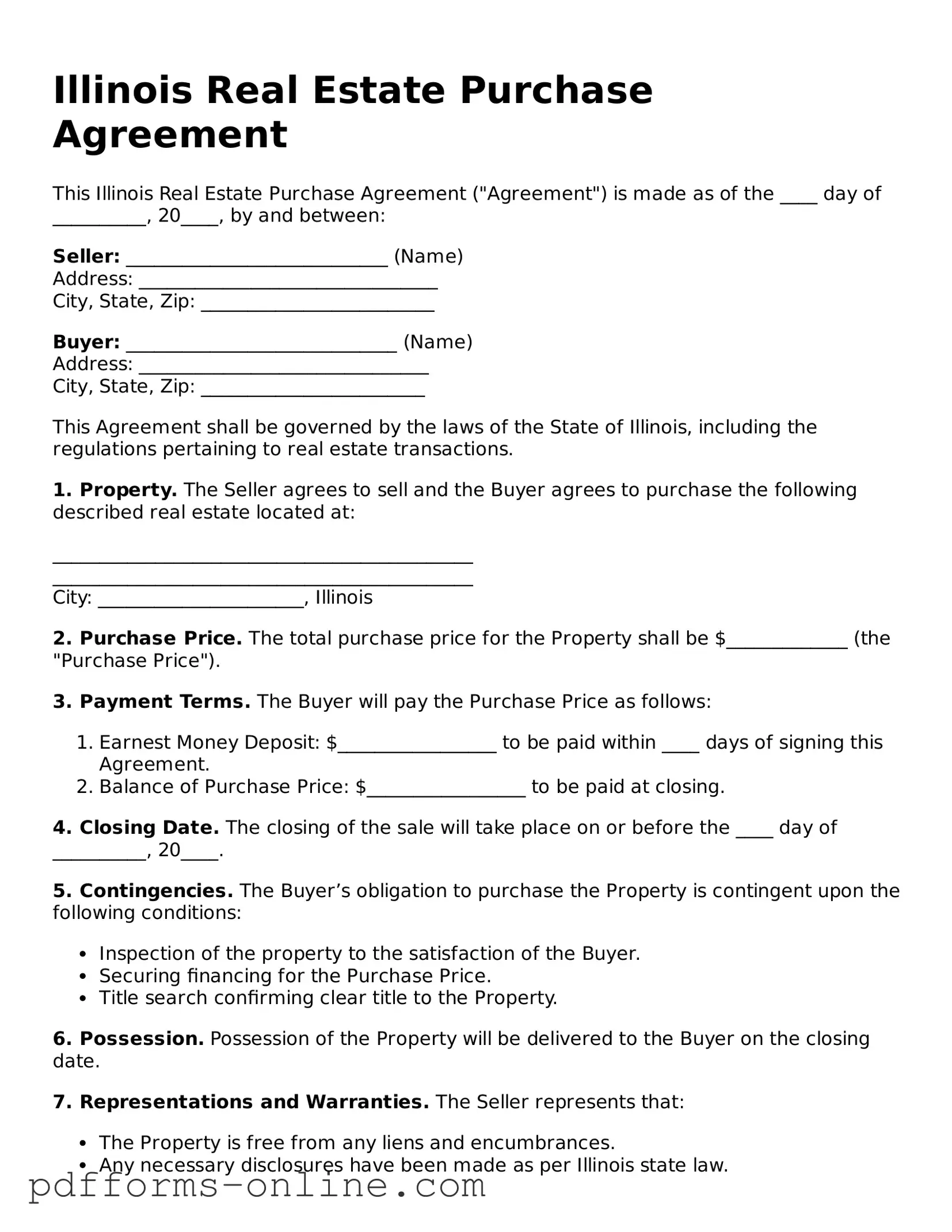 Valid Illinois Real Estate Purchase Agreement Template