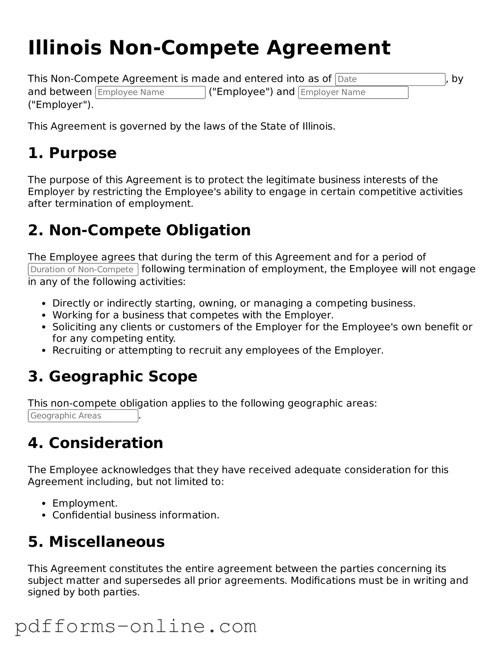 Valid Illinois Non-compete Agreement Template