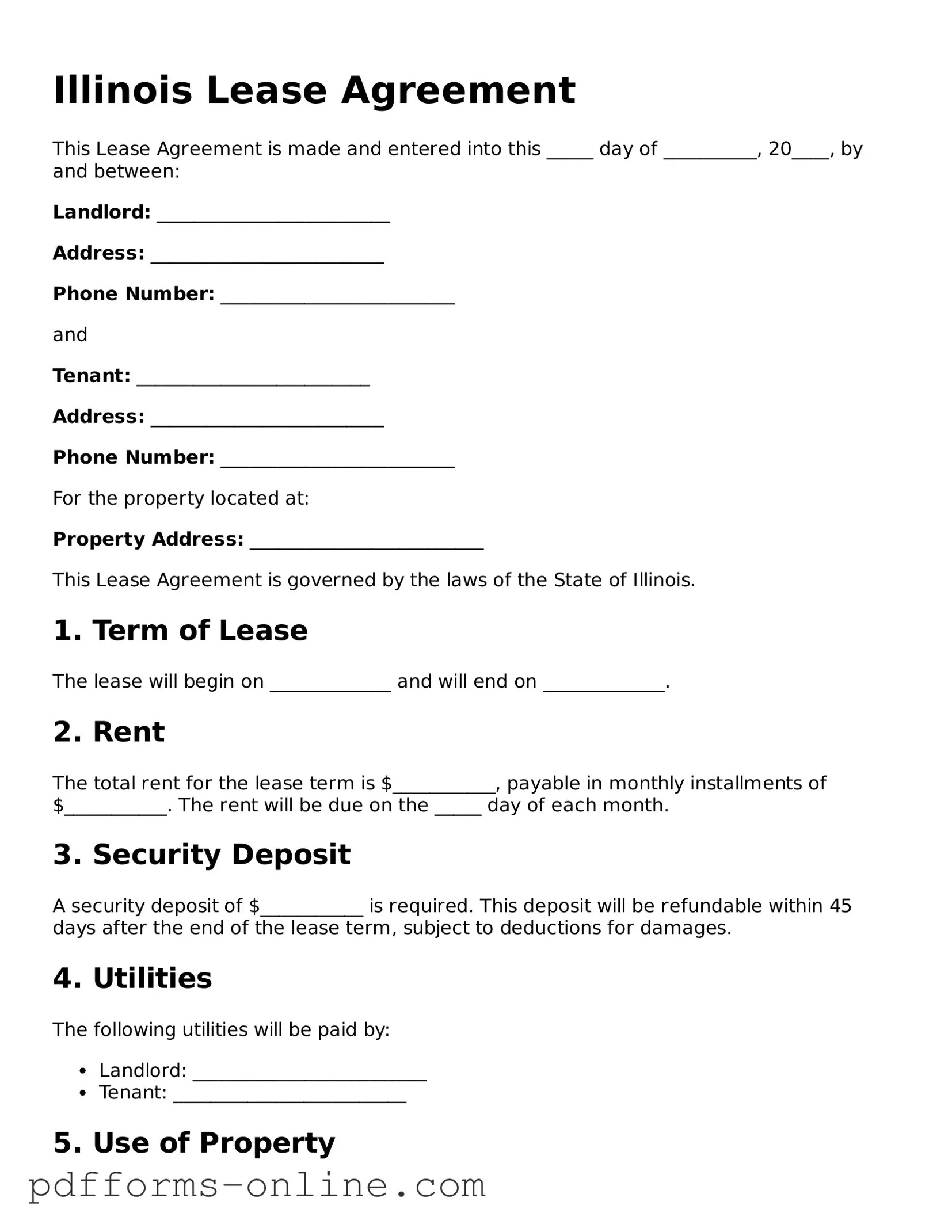 Valid Illinois Lease Agreement Template