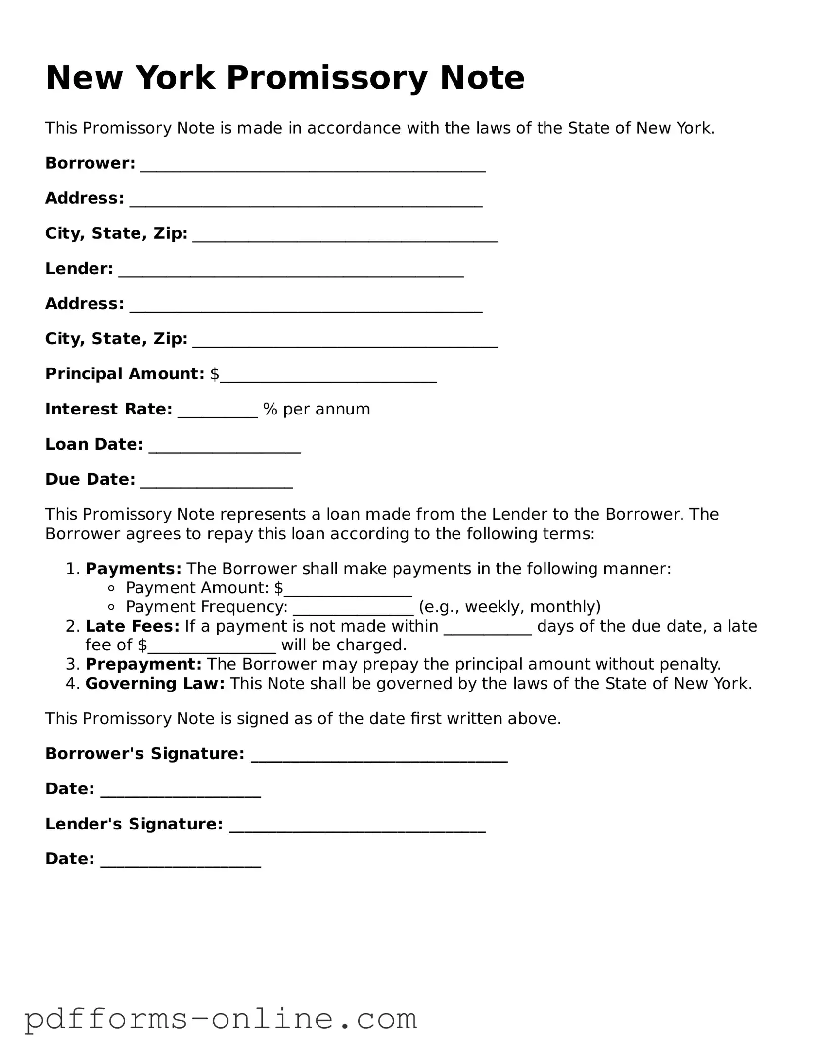 Valid New York Promissory Note Template