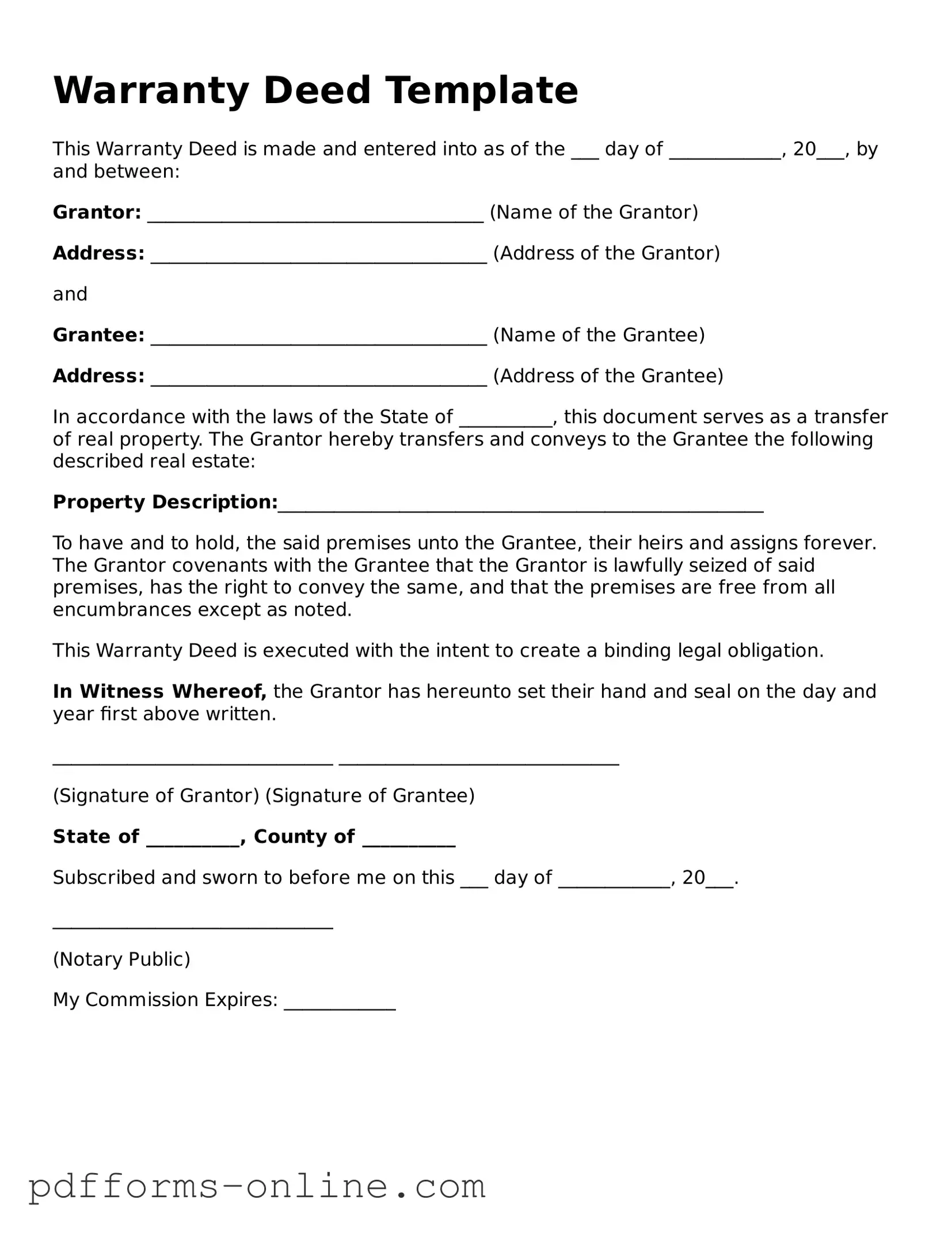 Blank Deed Form