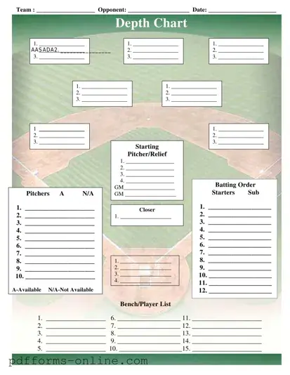 Blank Baseball Field Lineup Template