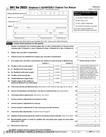 Blank IRS 941 Template