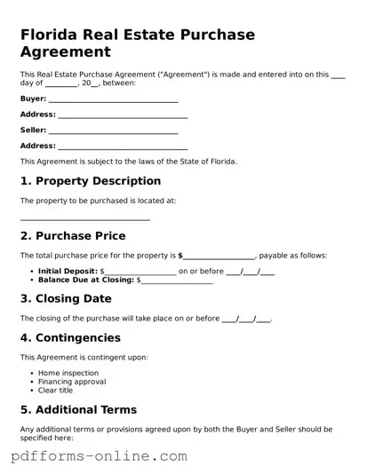 Valid Florida Real Estate Purchase Agreement Template