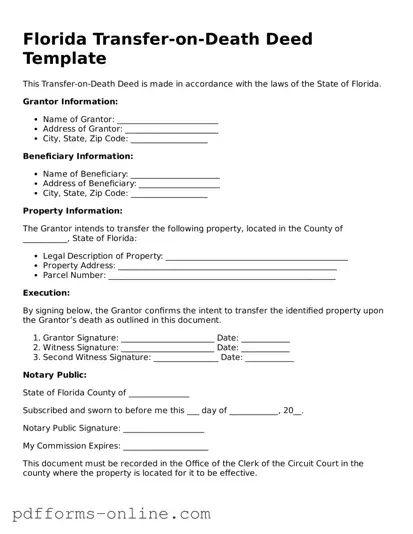 Valid Florida Transfer-on-Death Deed Template