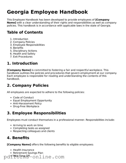 Valid Georgia Employee Handbook Template