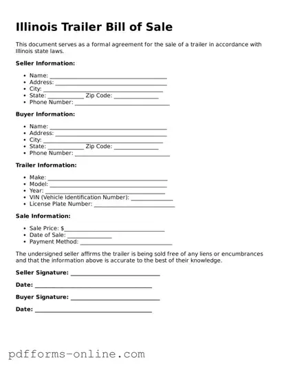 Valid Illinois Trailer Bill of Sale Template