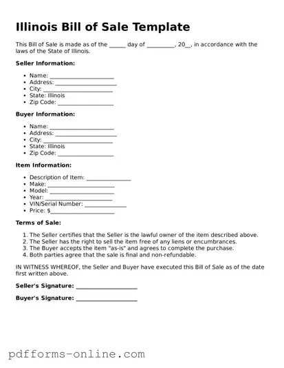 Valid Illinois Bill of Sale Template
