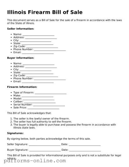 Valid Illinois Firearm Bill of Sale Template