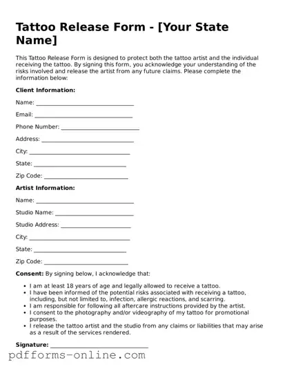 Blank Tattoo Release Form