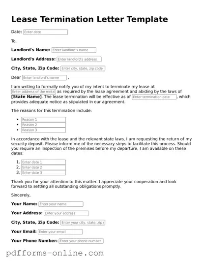 Blank Lease Termination Letter Form