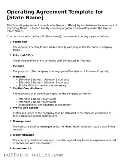 Blank Operating Agreement Form