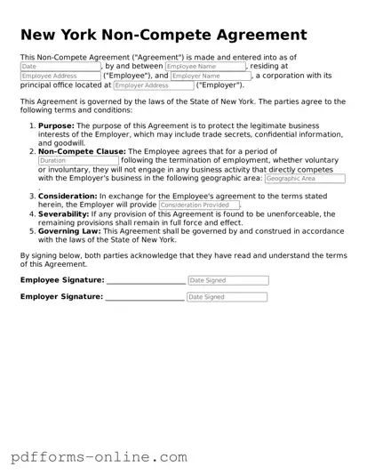 Valid New York Non-compete Agreement Template