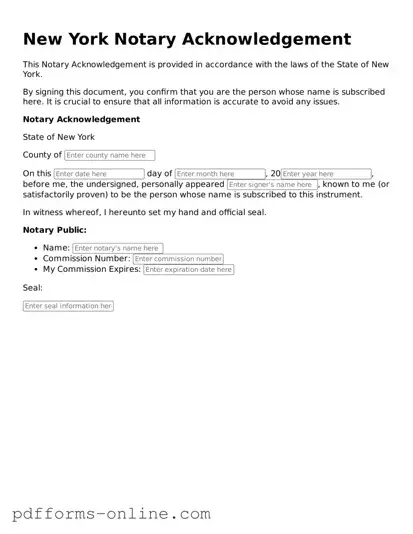 Valid New York Notary Acknowledgement Template