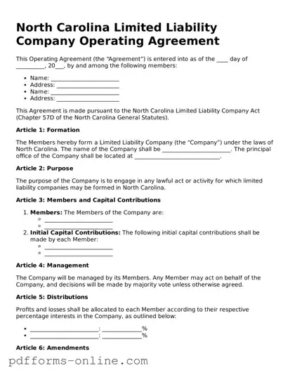 Valid North Carolina Operating Agreement Template