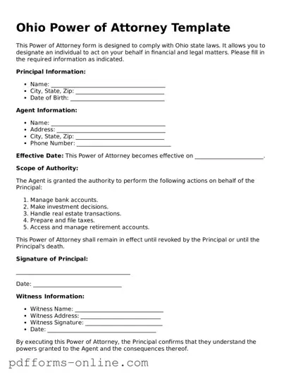 Valid Ohio Power of Attorney Template