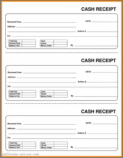 Blank Cash Receipt Template