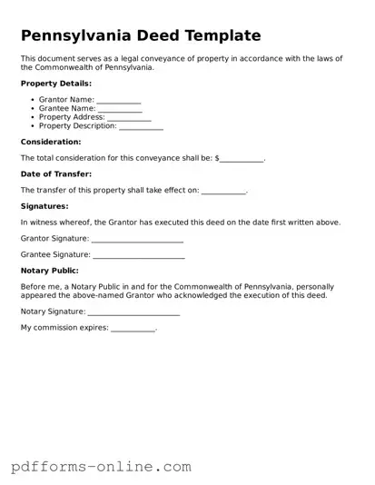 Valid Pennsylvania Deed Template