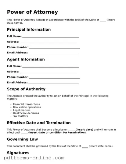 Blank Power of Attorney Form