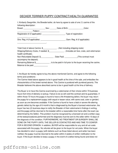 Blank Health Guarantee Template