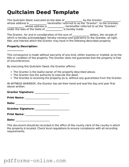 Blank Quitclaim Deed Form