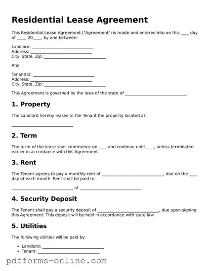 Blank Lease Agreement Form
