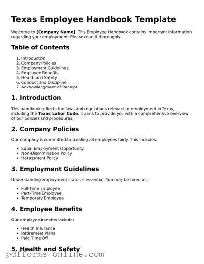 Valid Texas Employee Handbook Template