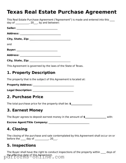 Valid Texas Real Estate Purchase Agreement Template