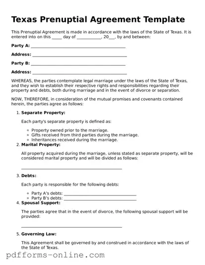 Valid Texas Prenuptial Agreement Template