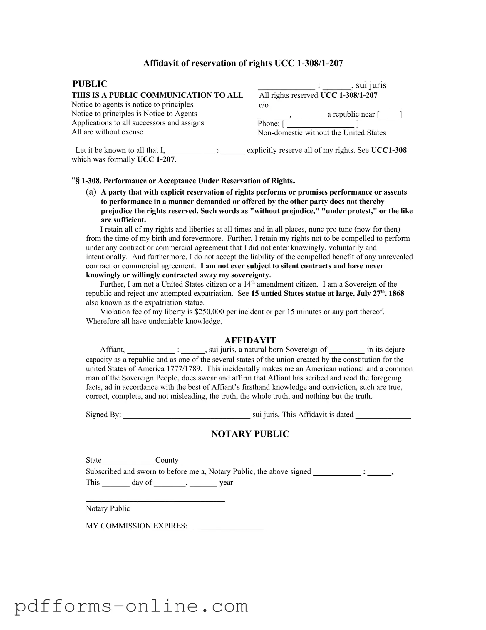 Blank Ucc 1 308 Template