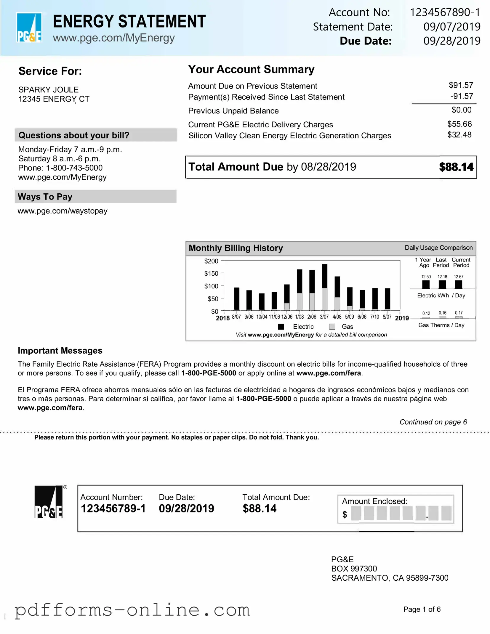 Blank Utility Bill Template